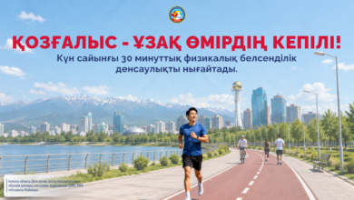 Қозғалыс - ұзақ өмірдің кепілі! Күн сайынғы 30 минуттық физикалық белсенділік денсаулықты нығайтады. Қозғалыс - ұзақ өмірдің кепілі! Күн сайынғы 30 минуттық физикалық белсенділік денсаулықты нығайтады.